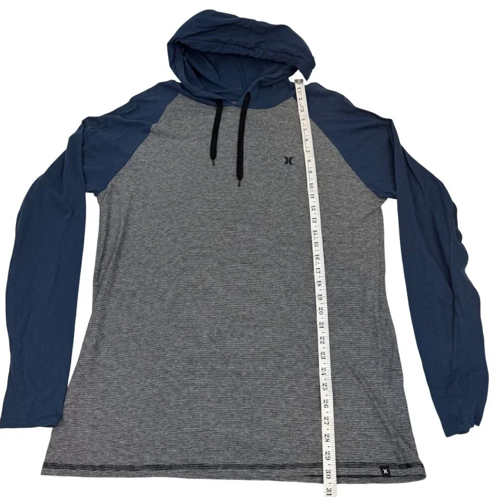 Hurley Hooded Henley Pullover Blue/Gray - Men's L - Picture 4 of 7